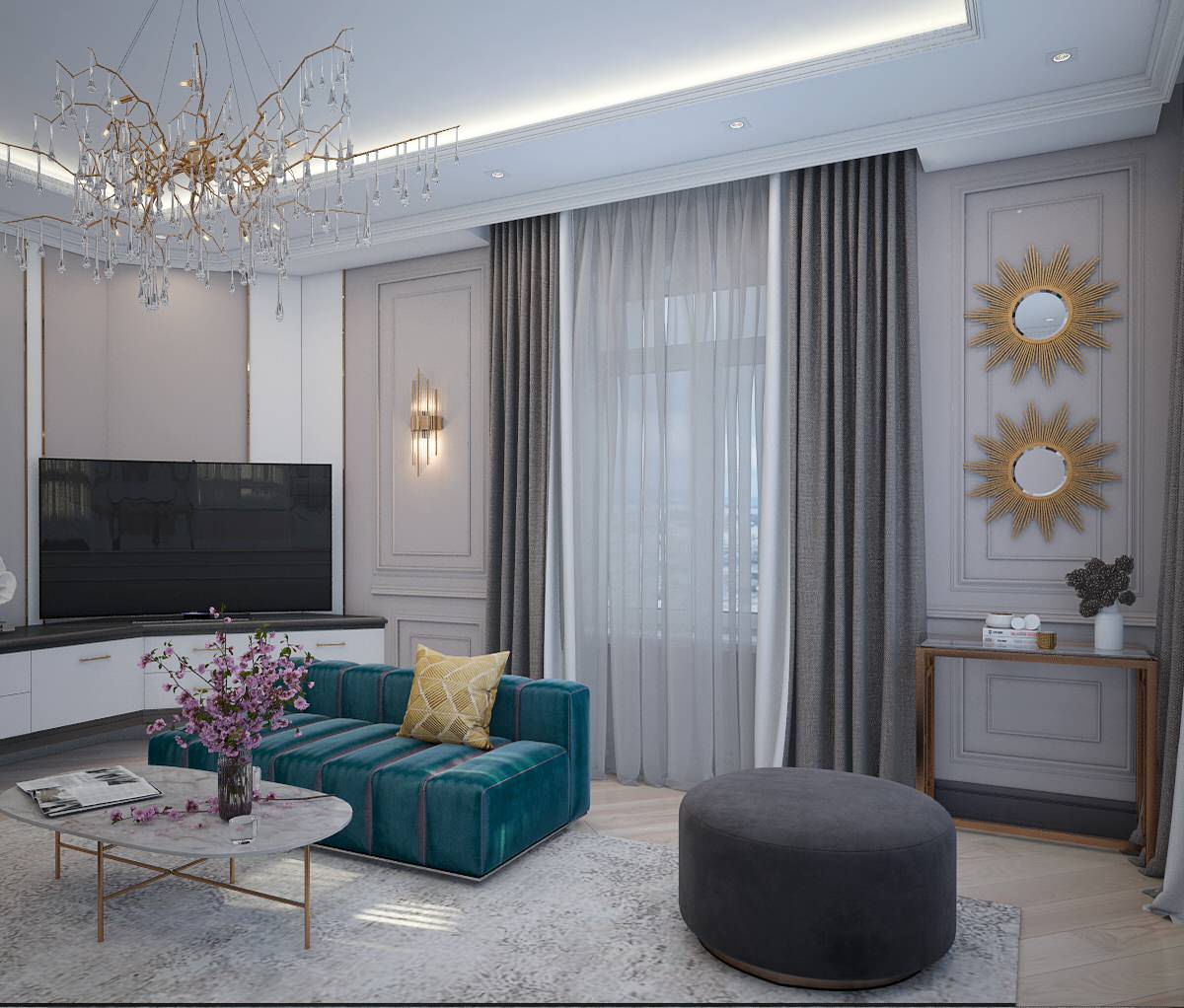 Гостиная в ЖК Дворянский