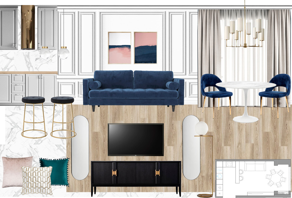 Коллажи к проекту для большой семьи в стиле современной классики