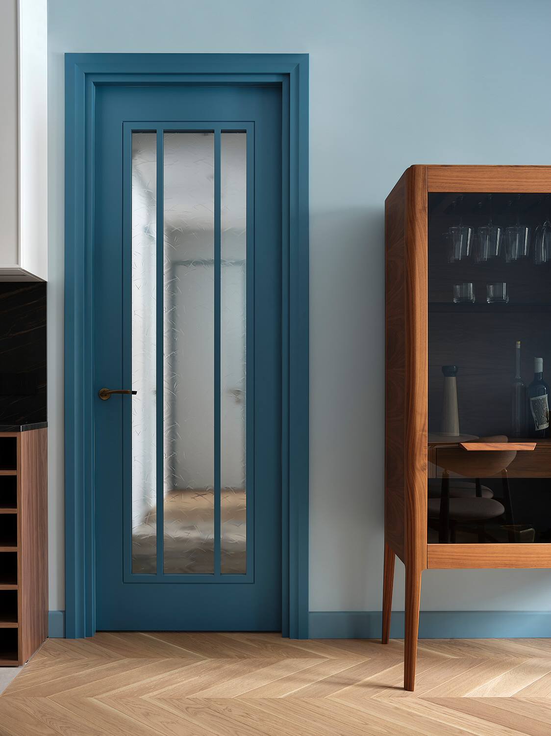 Небольшая квартира в оттенках синего