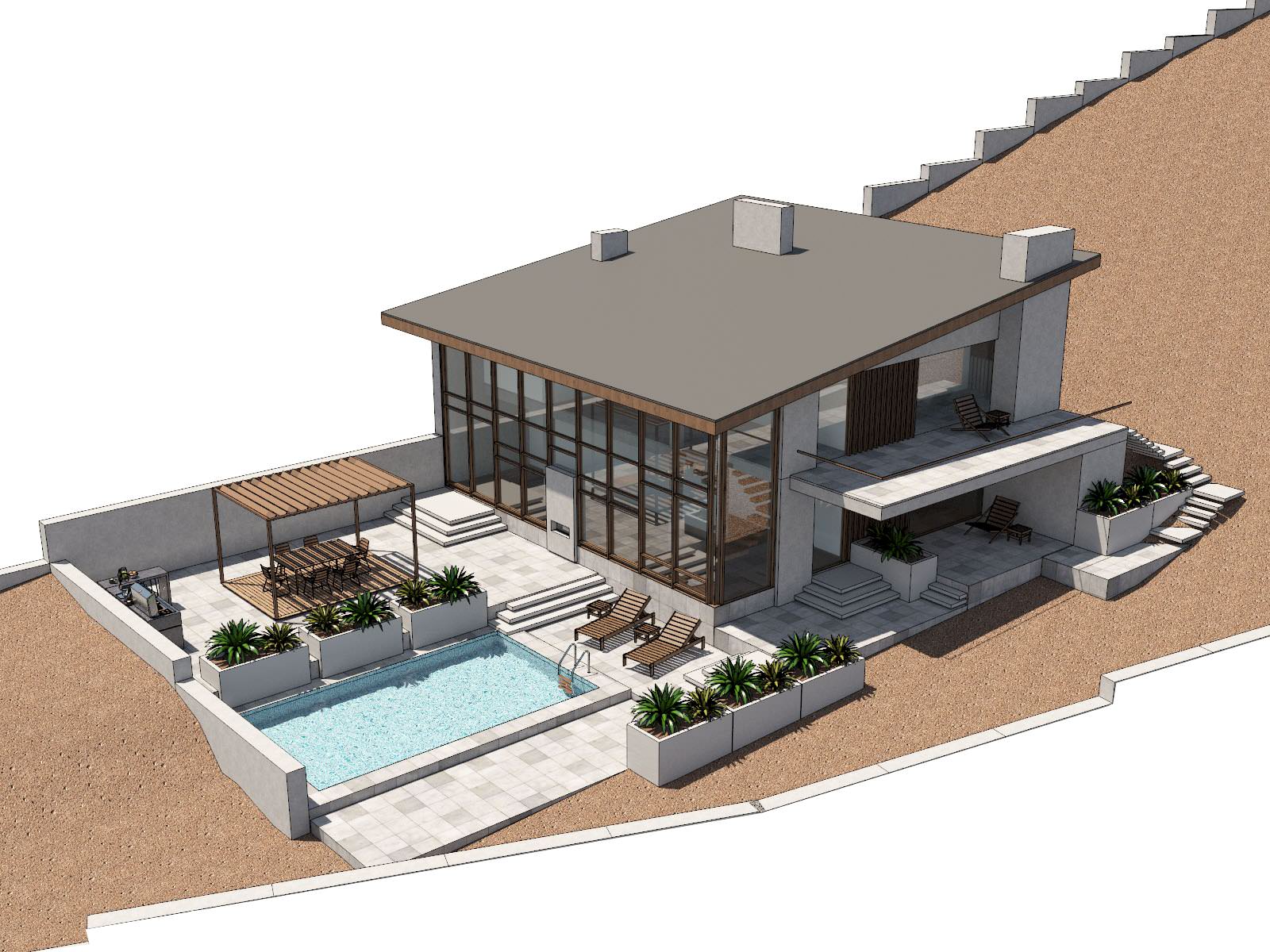 Обложка проекта: Дом у моря на склоне v2