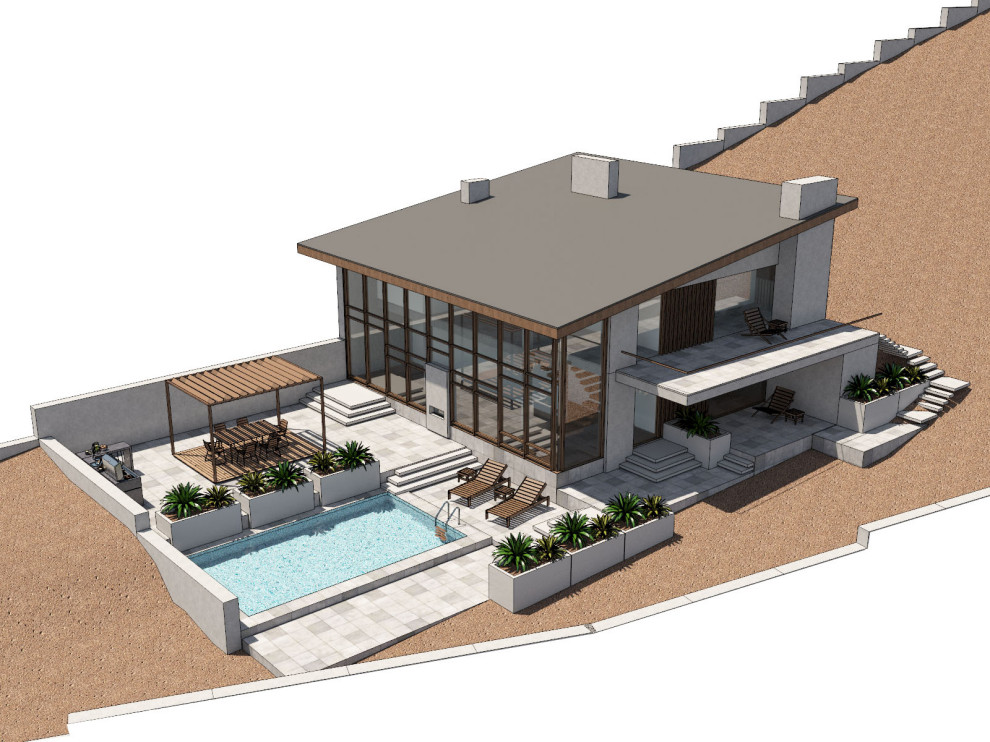 Обложка проекта: Дом у моря на склоне v2