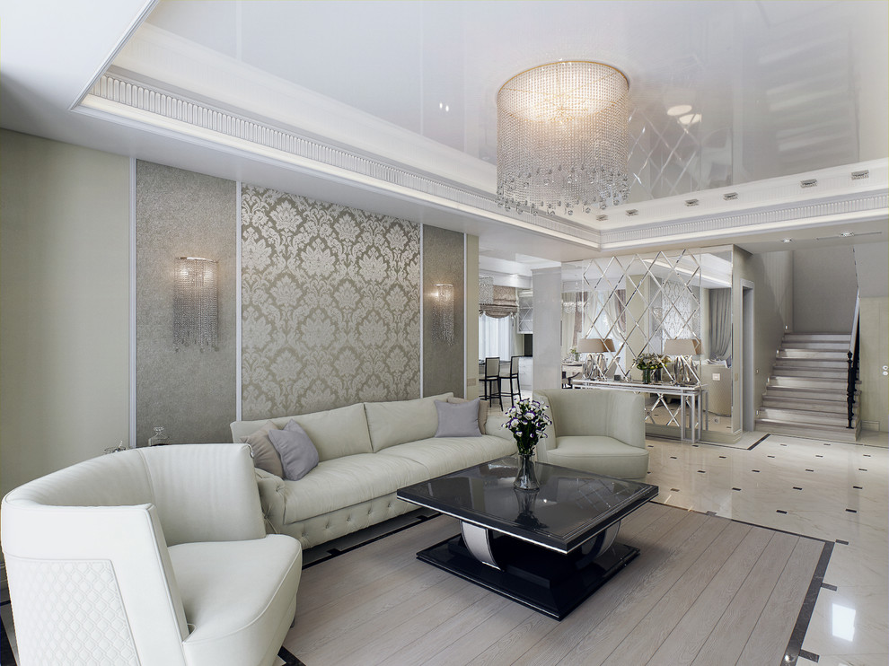 Интерьер в стиле современной классики с элементами Ар Деко.