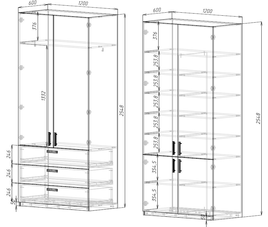 Эскиз детской. Шкафы.