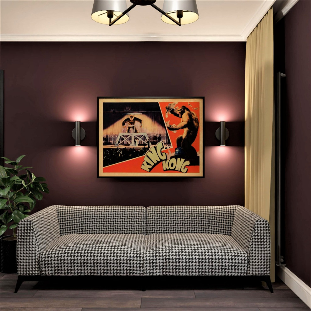 Обложка проекта: Фиолетовая кухня-гостиная☺