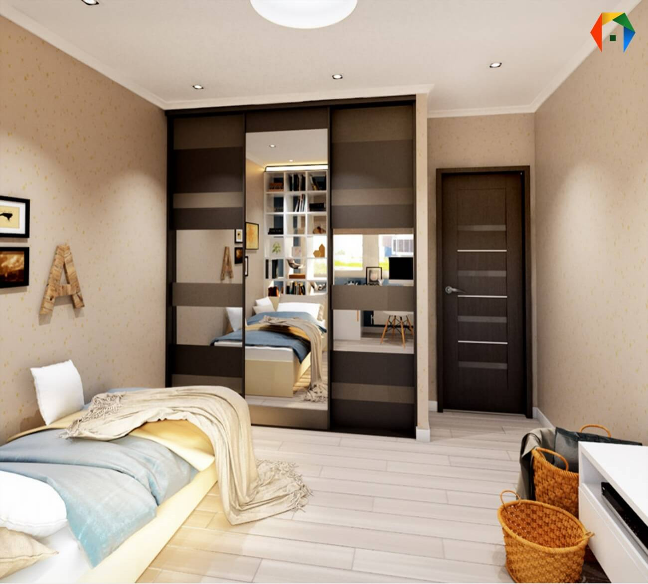 Сколковская. Дизайн-проект 3-комнатной квартиры, с коллажами и визуализацией в О