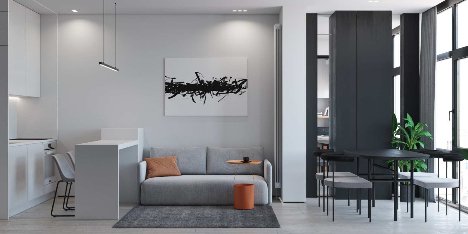 Обложка проекта: Квартира 77 м2 в современном стиле для творческих личностей