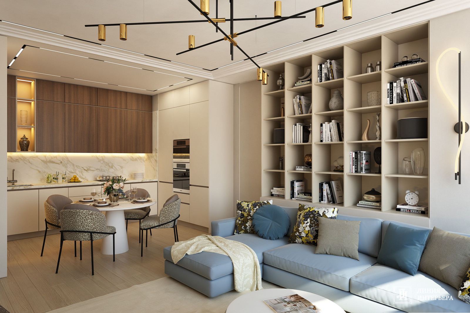 Дизайн интерьера 3-х комнатной квартиры в ЖК Триколор