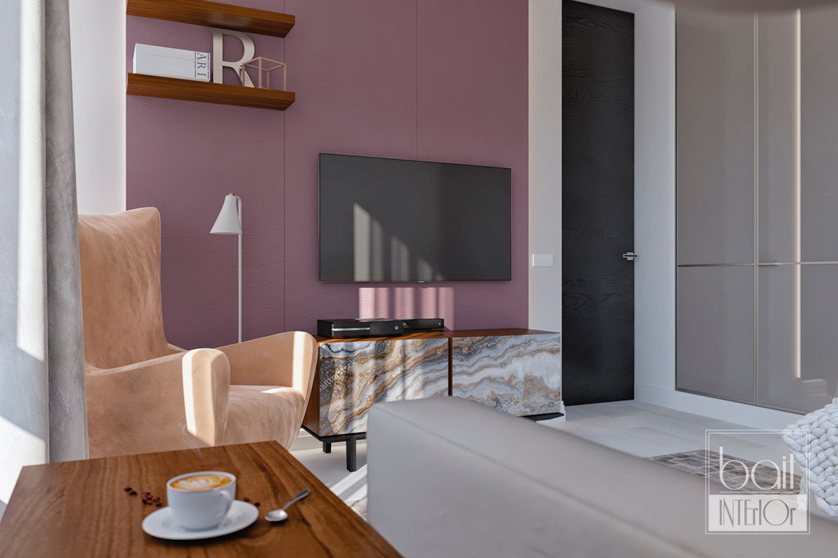 Гостевая комната с круглым окном