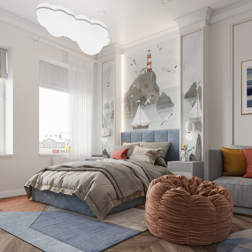 "Тёплое какао", квартира в ЖК "Дворянский", 98 м2