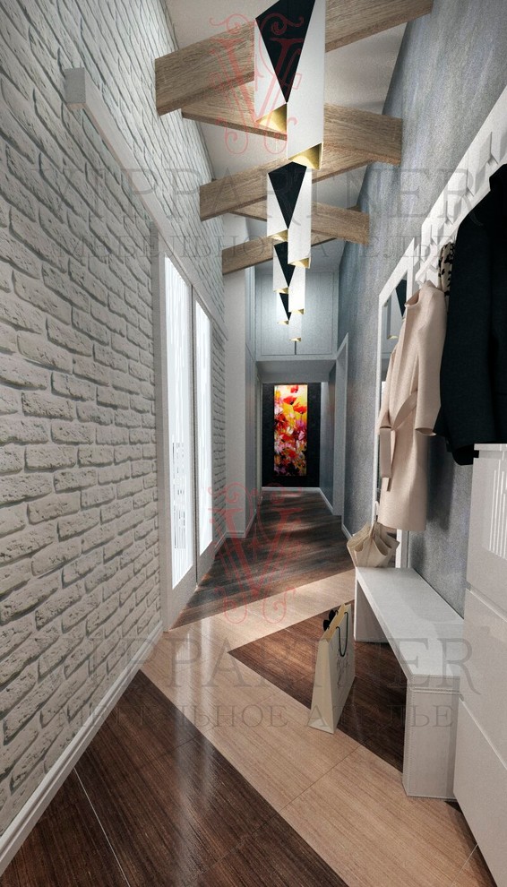 Бирюза в кирпиче (прихожая)