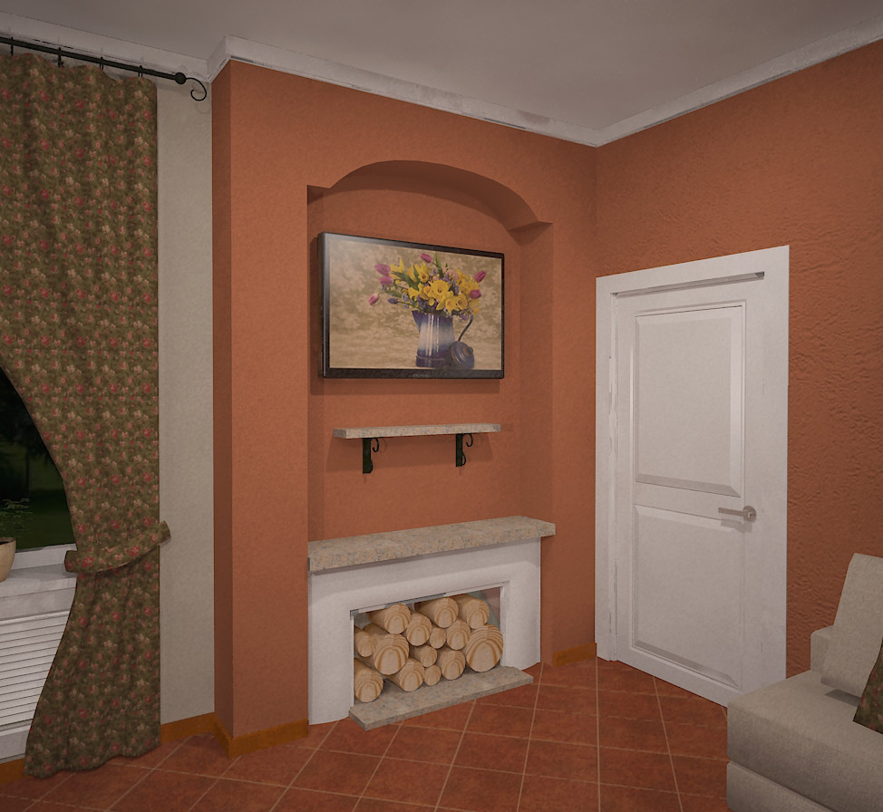 кухня-гостиная в стиле кантри