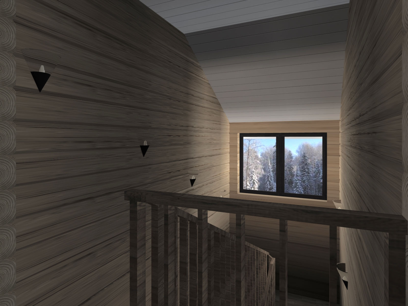 Деревянный дом в современном прочтении, 2 этаж