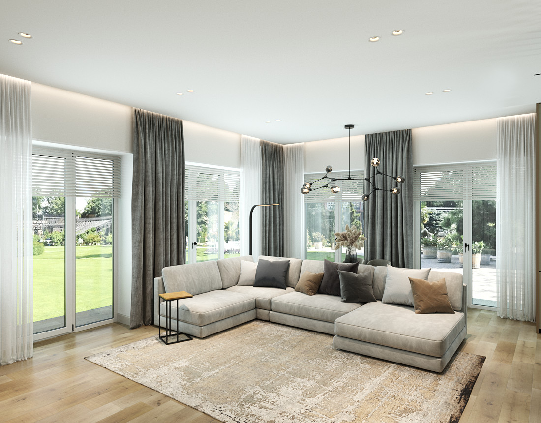 Обложка проекта: Загородный дом в одном уровне