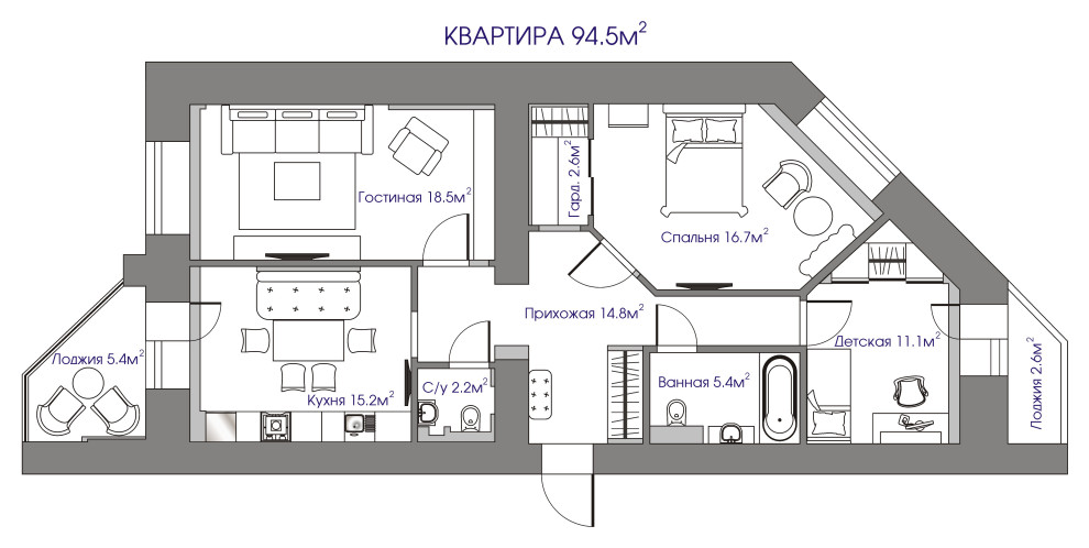 Квартира в современной классике