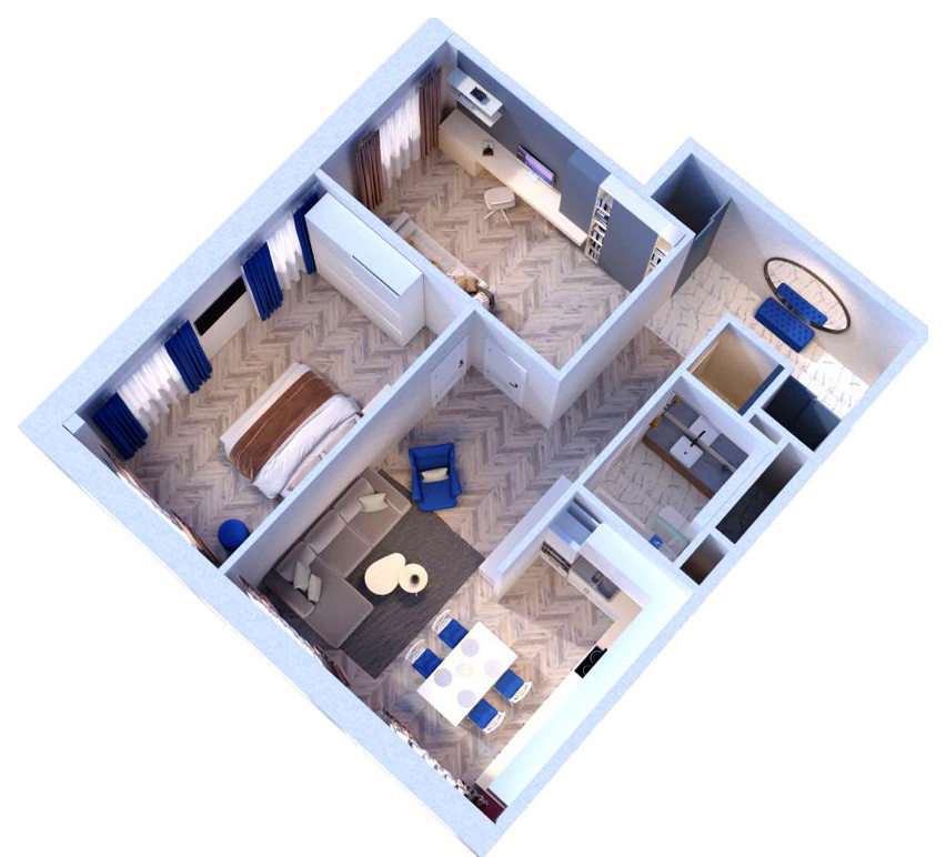 Поиск планировки: «Евротрешка» 75 кв.м под сдачу