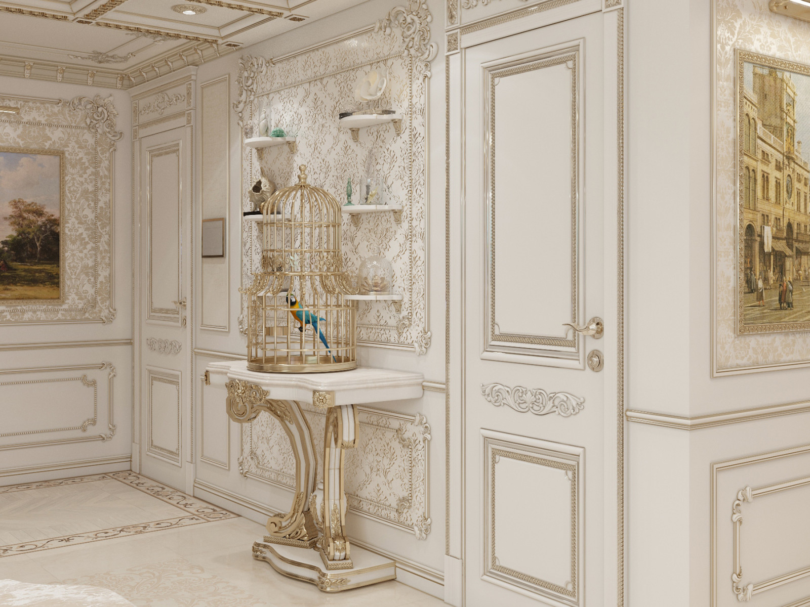 Обложка проекта: Проект "Дворянское гнездо", г. Новосибирск (блок кухни-гостиной)