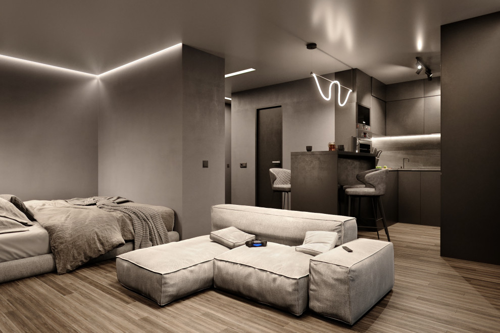 Строгая и стильная квартира с неоновым акцентом