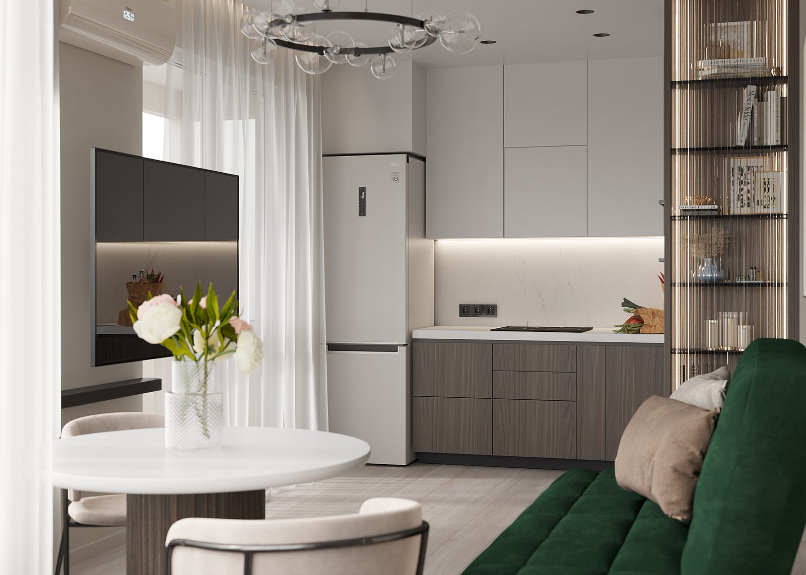 Обложка проекта: Совмещенная кухня-гостиная