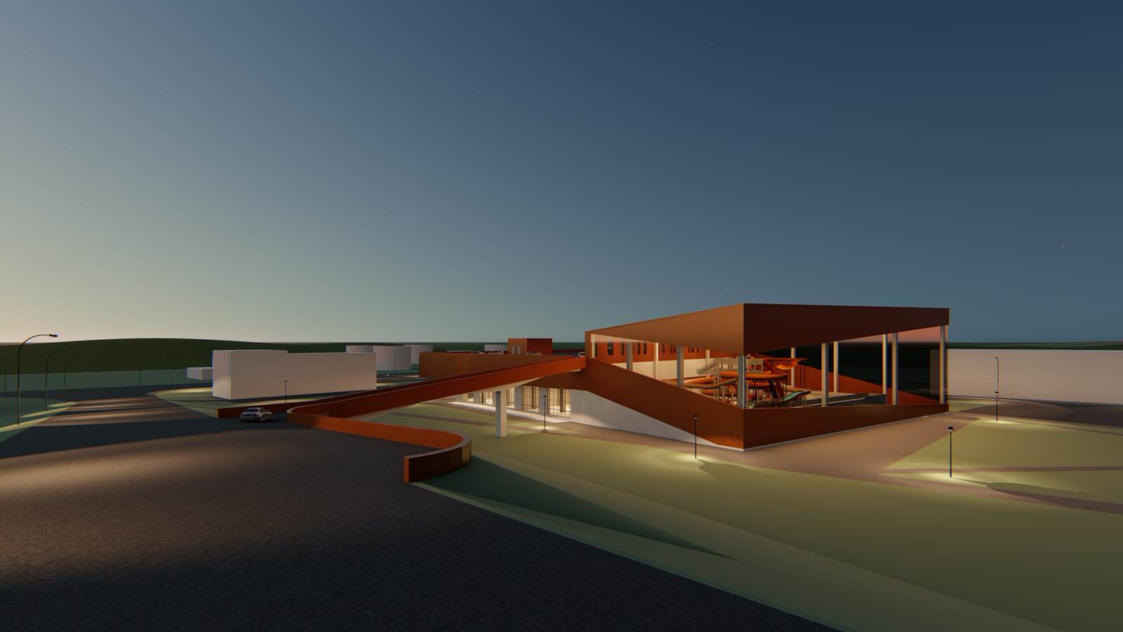 Проект здания аквапарка в Смоленске по ул. Кашена