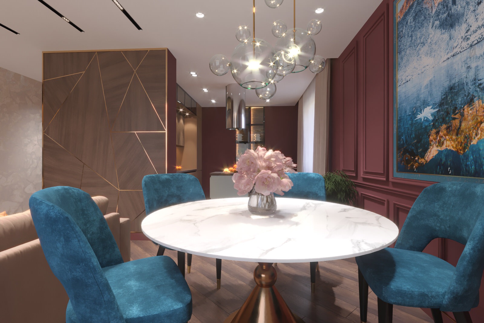Дизайн-проект интерьера трехкомнатной квартиры.