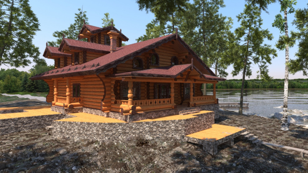 Обложка проекта: Усадьба - Сруб у озера Ужо (2020)