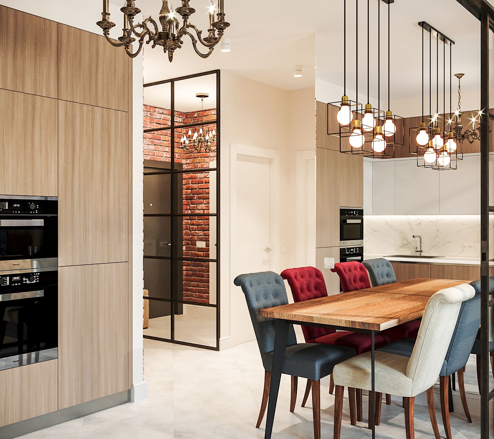 Женственный лофт в ЖК Триколор (визуализация)