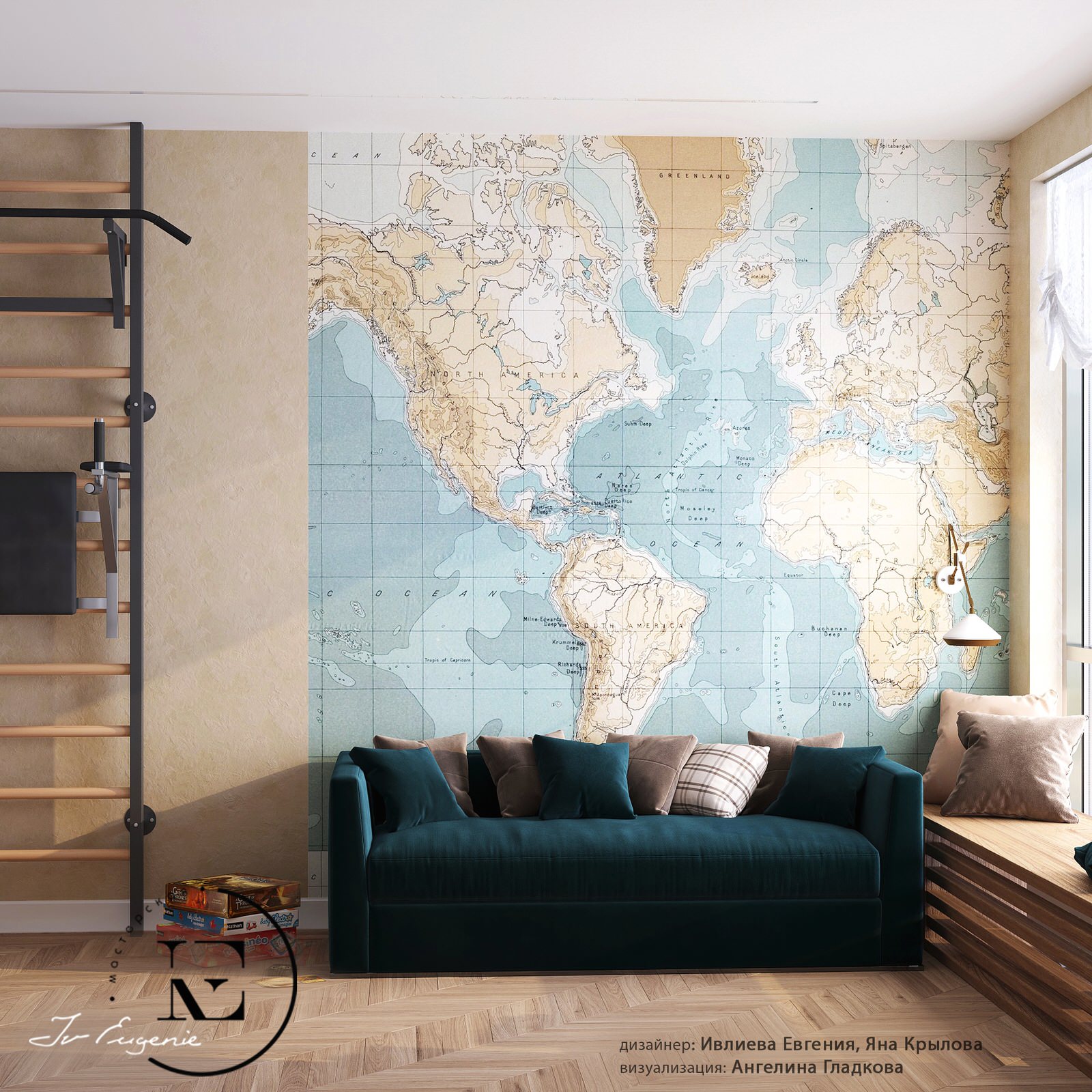 "Подводный мир" в московской квартире в стиле Soleray,