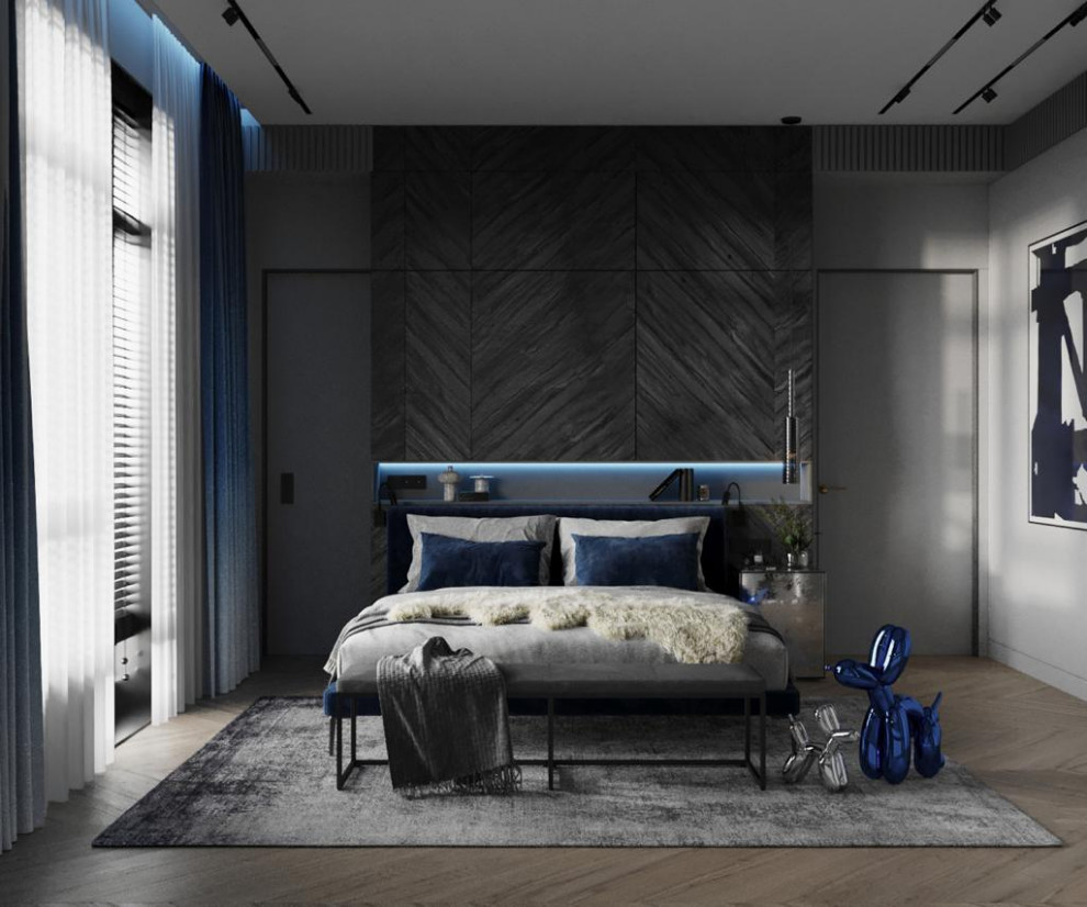 Спальня в таунхаусе в поселке Новорижский, 277 м2