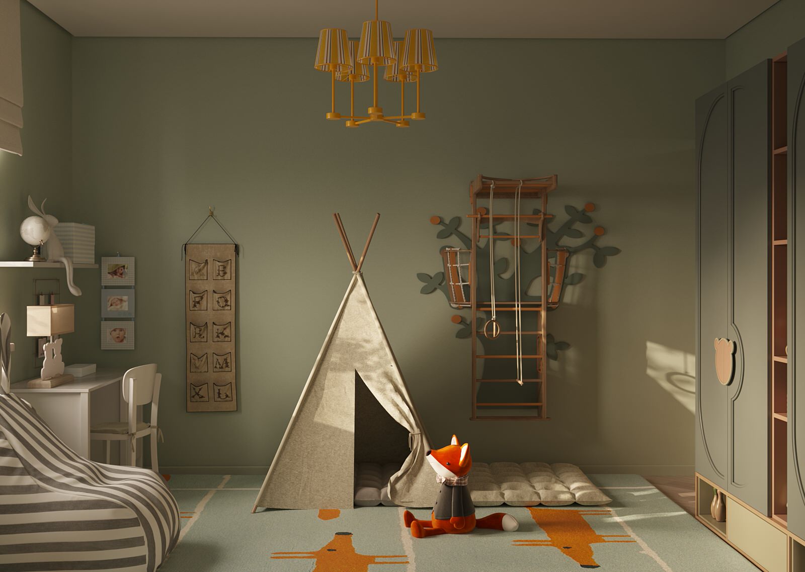 Детская в современном стиле, 15 м