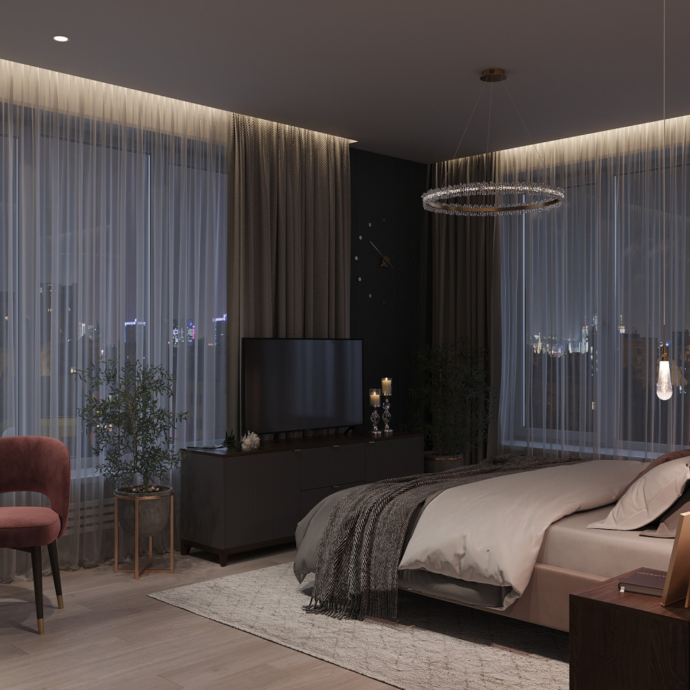 Спальня в 3-к. квартире ЖК "HeadLiner"