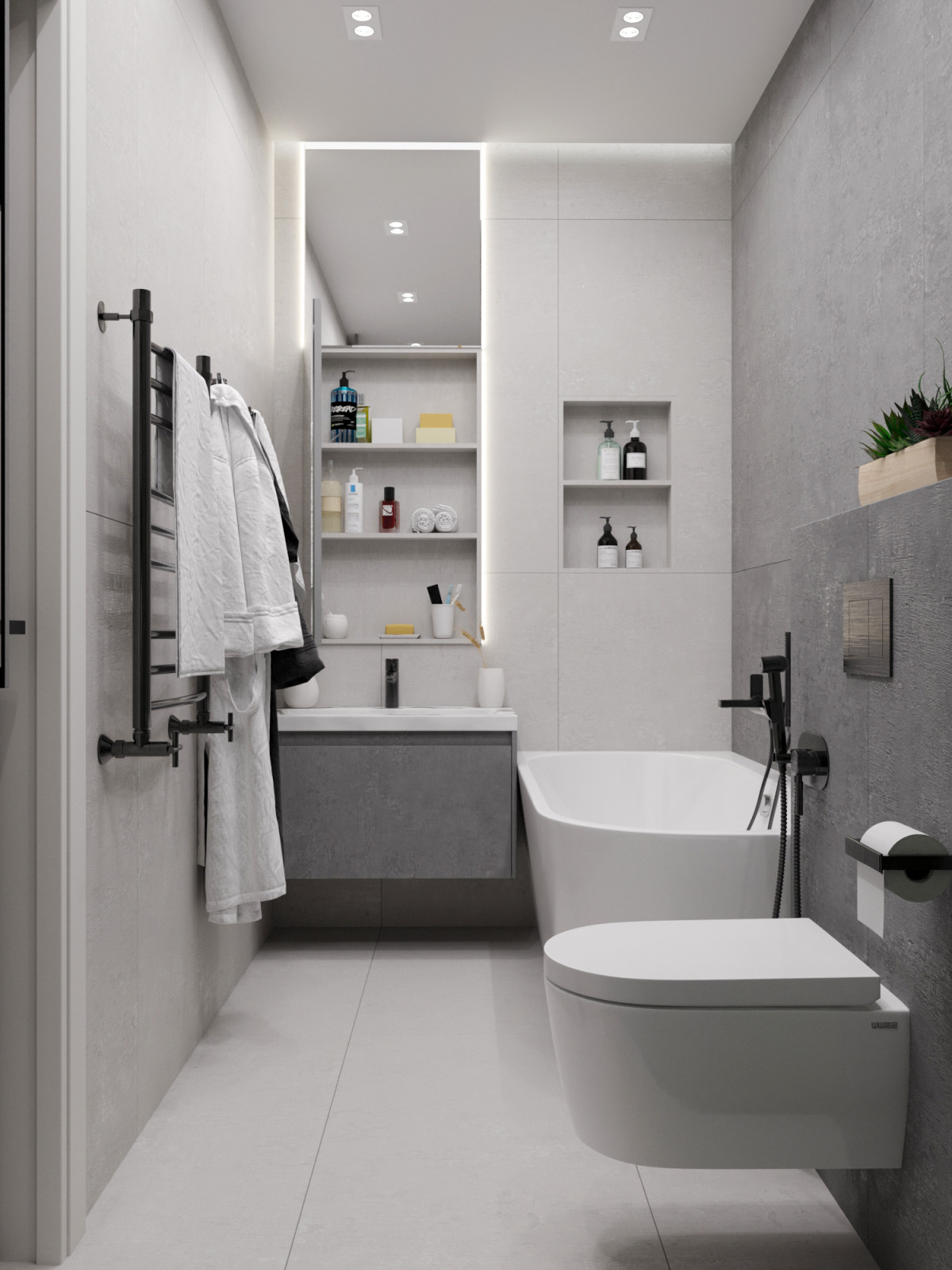 Санузел на 2 этаже загородного дома. Кемеровская обл.