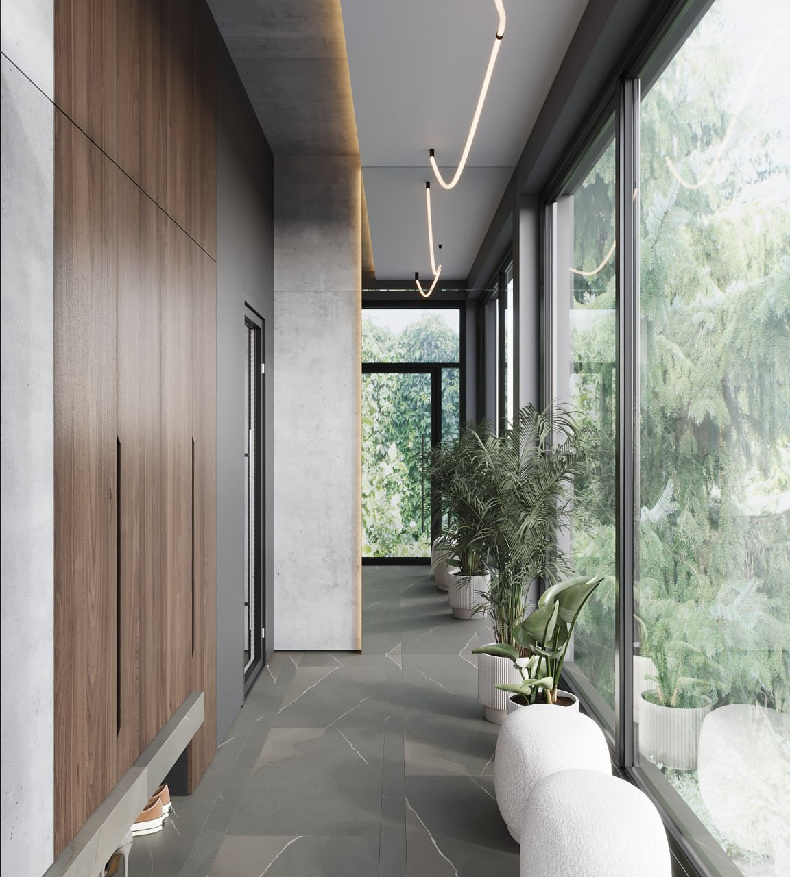 Современный одноэтажный дом площадью в 300 м.кв.