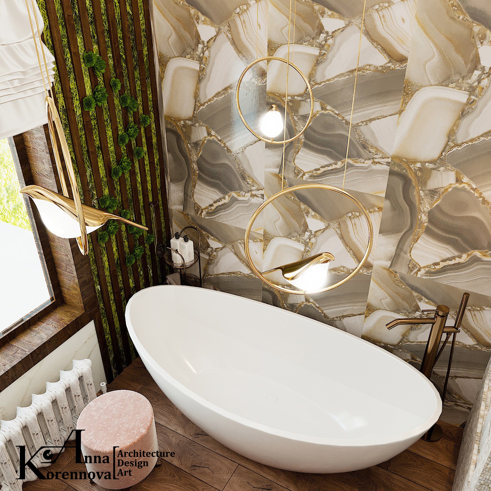 Ванная комната в проекте коттеджа "Дом у реки"