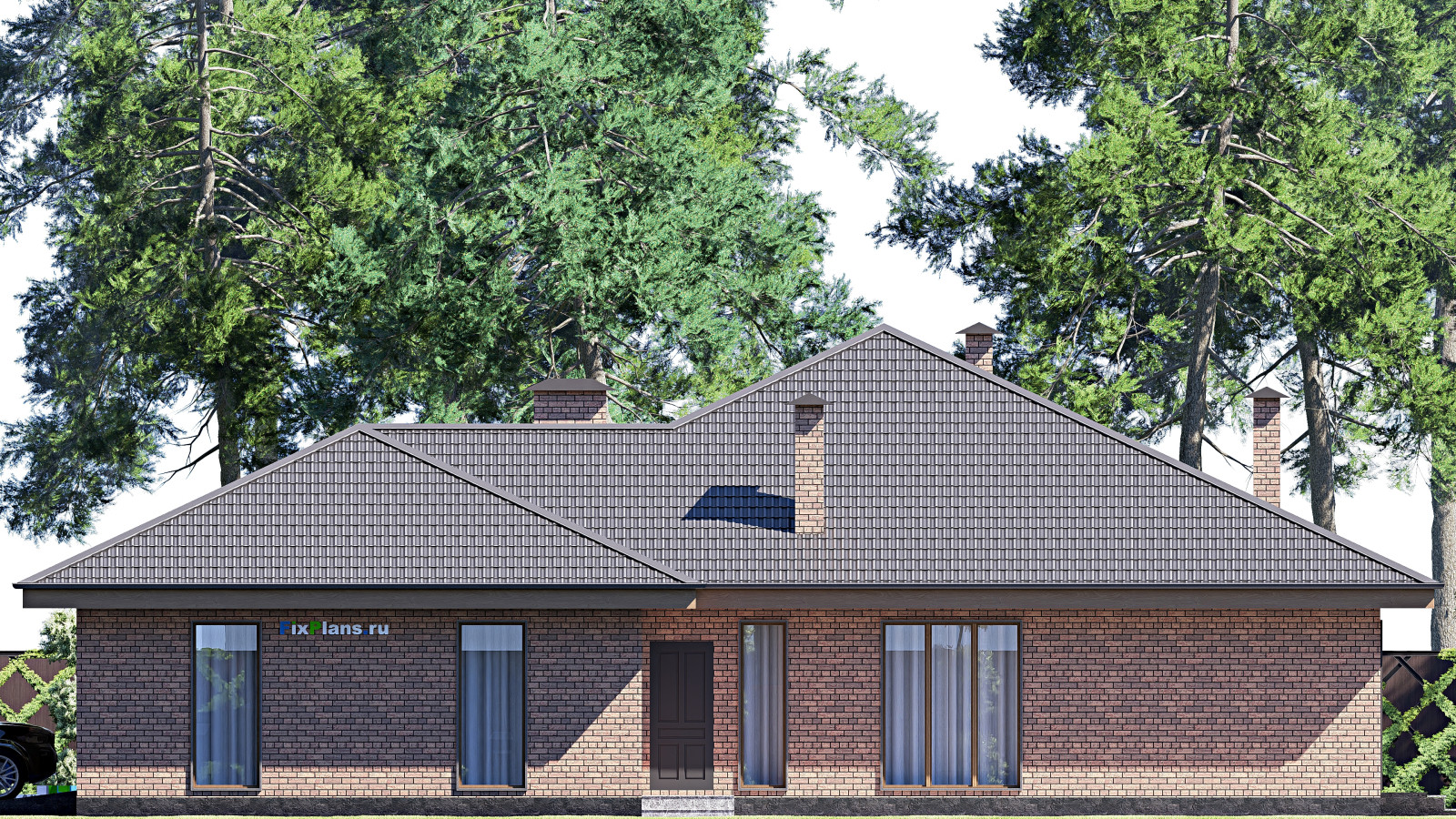 Проект одноэтажного дома 17х19м S204м2 F-17738