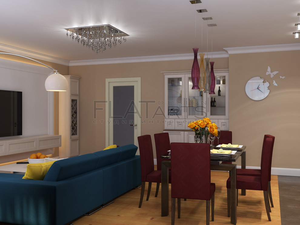 Дизайн 4х-квартиры 115кв.м.  в стиле фьюжн