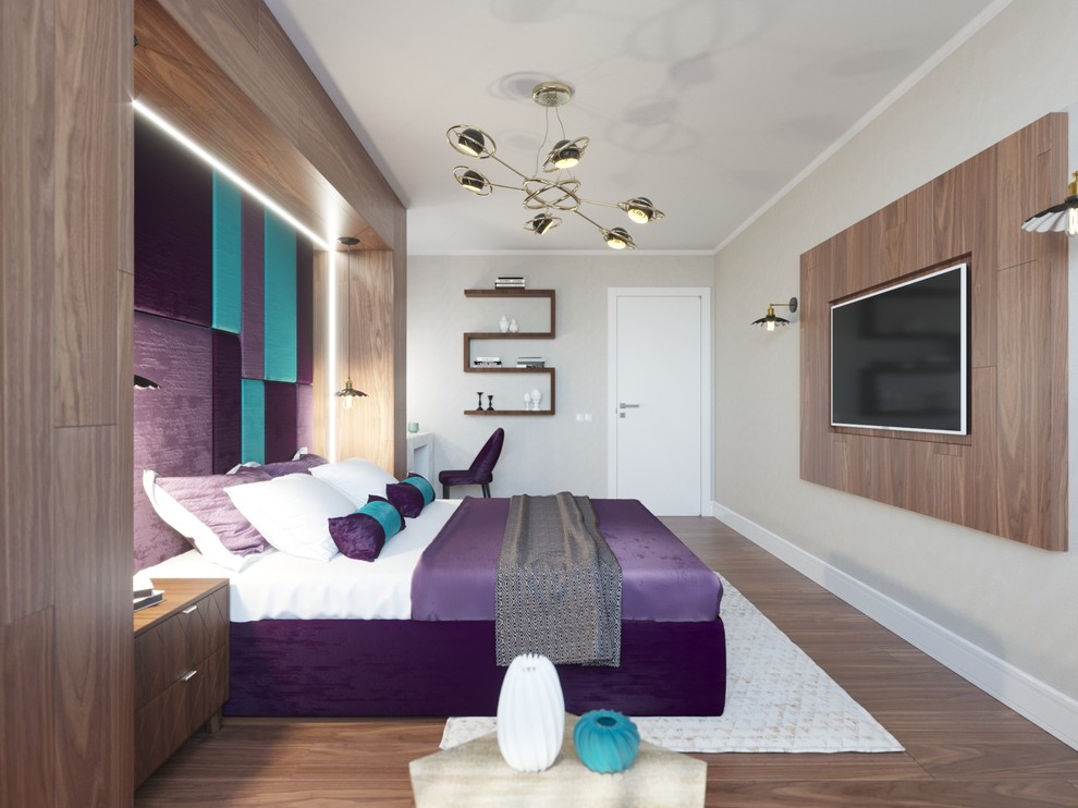 Дизайн интерьера спальни для молодой пары с двумя детьми,вариант 2