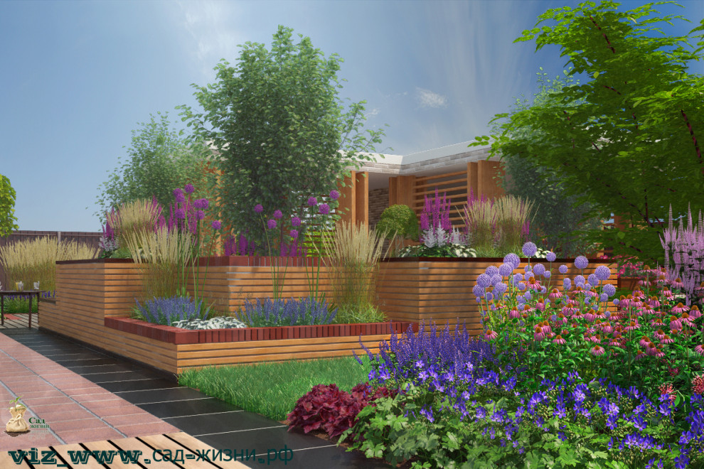 Ландшафтная визуализация дизайна частного участка в п. Белаго Московской области