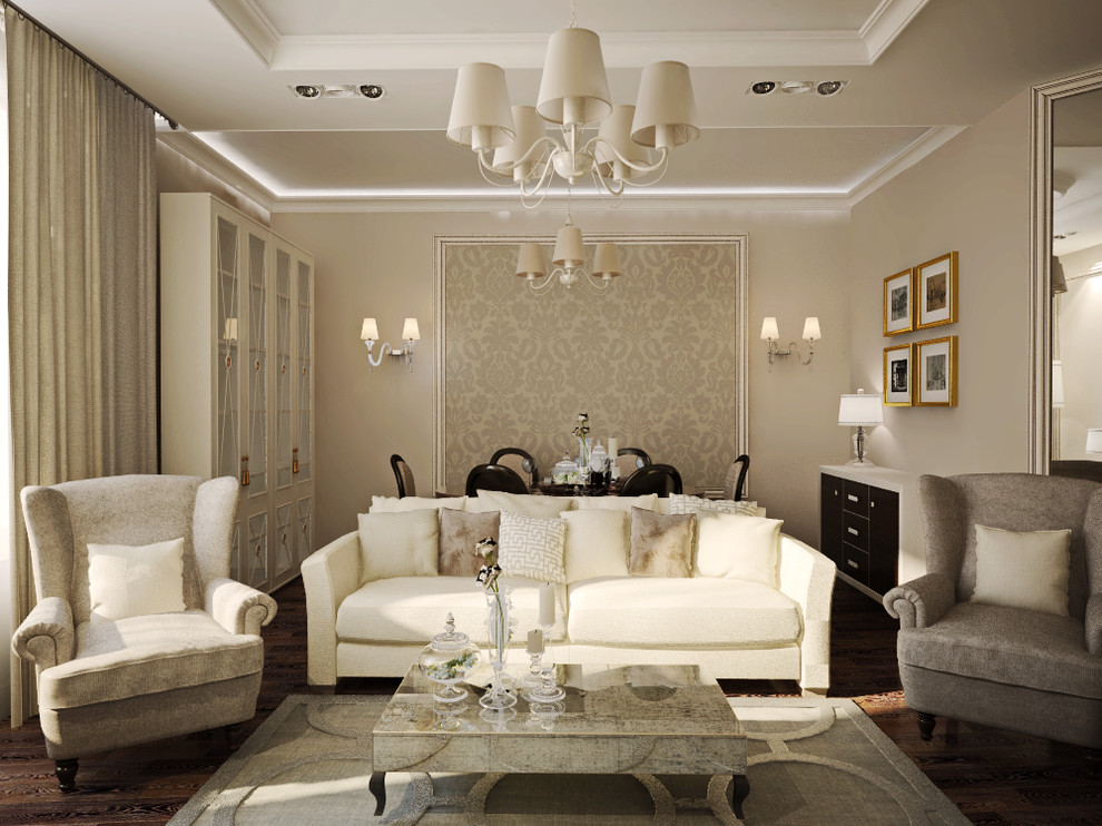 Квартира в ЖК Скайфорт, дизайн гостиной