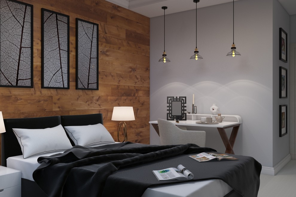 Спальня в серых тонах