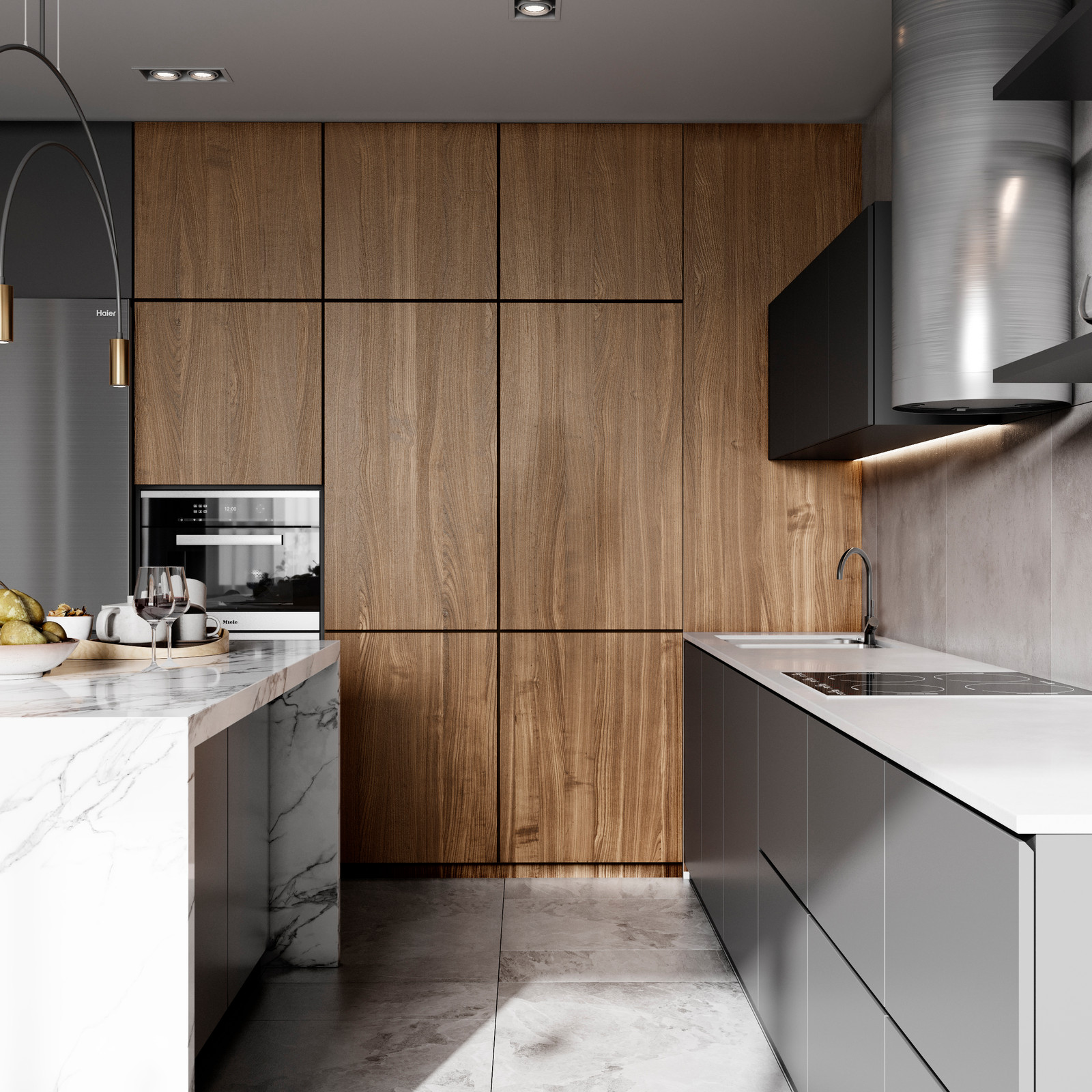 Кухня-столовая в частном доме г. Новороссийск