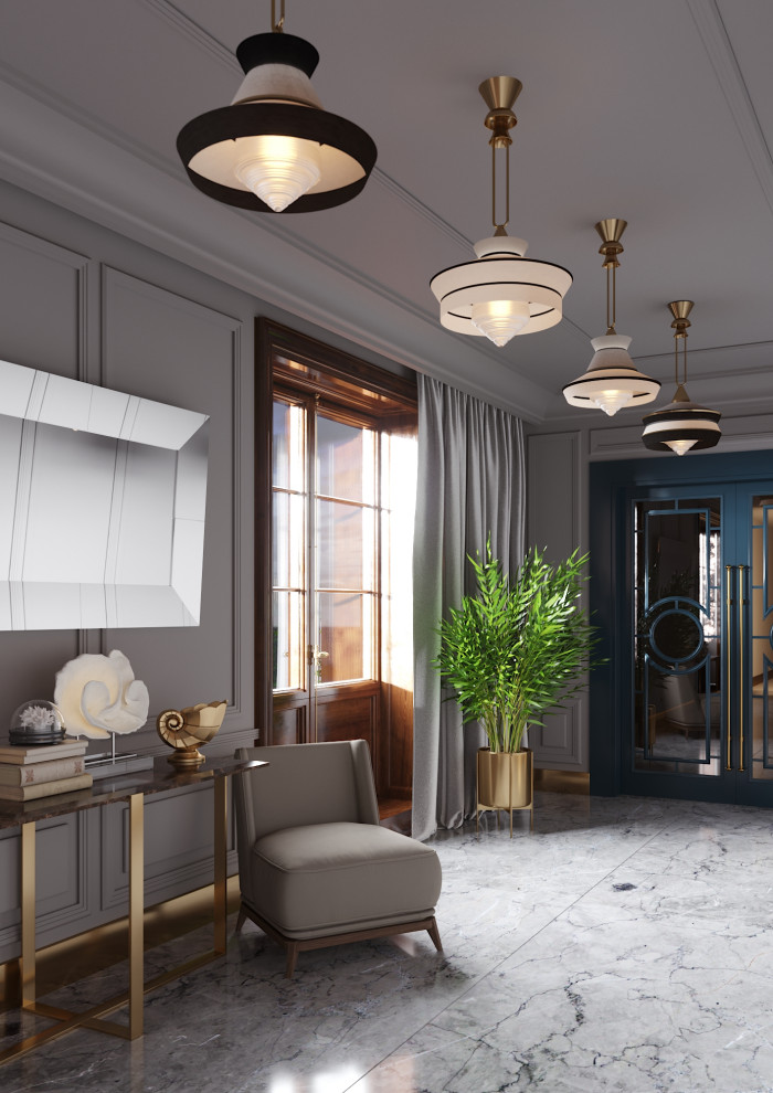 Гостиная с дровяным камином