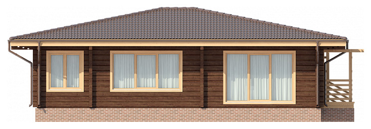 Одноэтажный дом из клееного бруса | Пегас 236