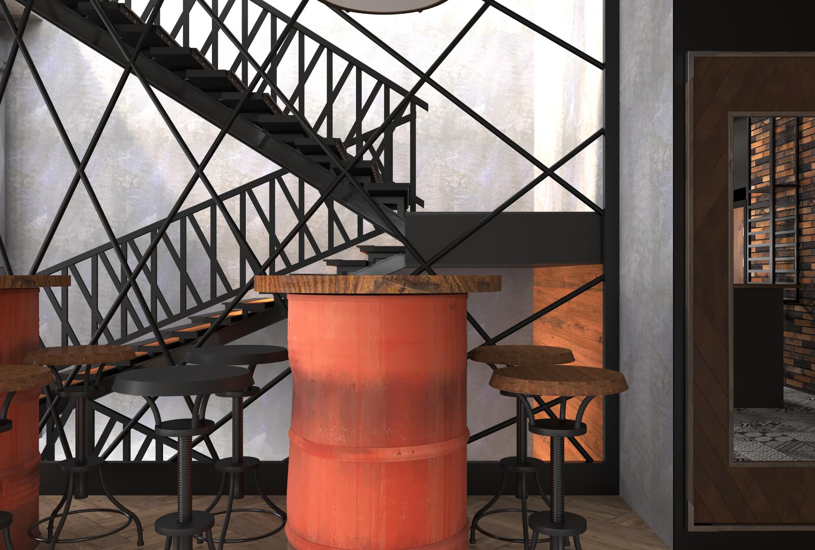 Дизайн-проект ресторана для Harley-Davidson Самара