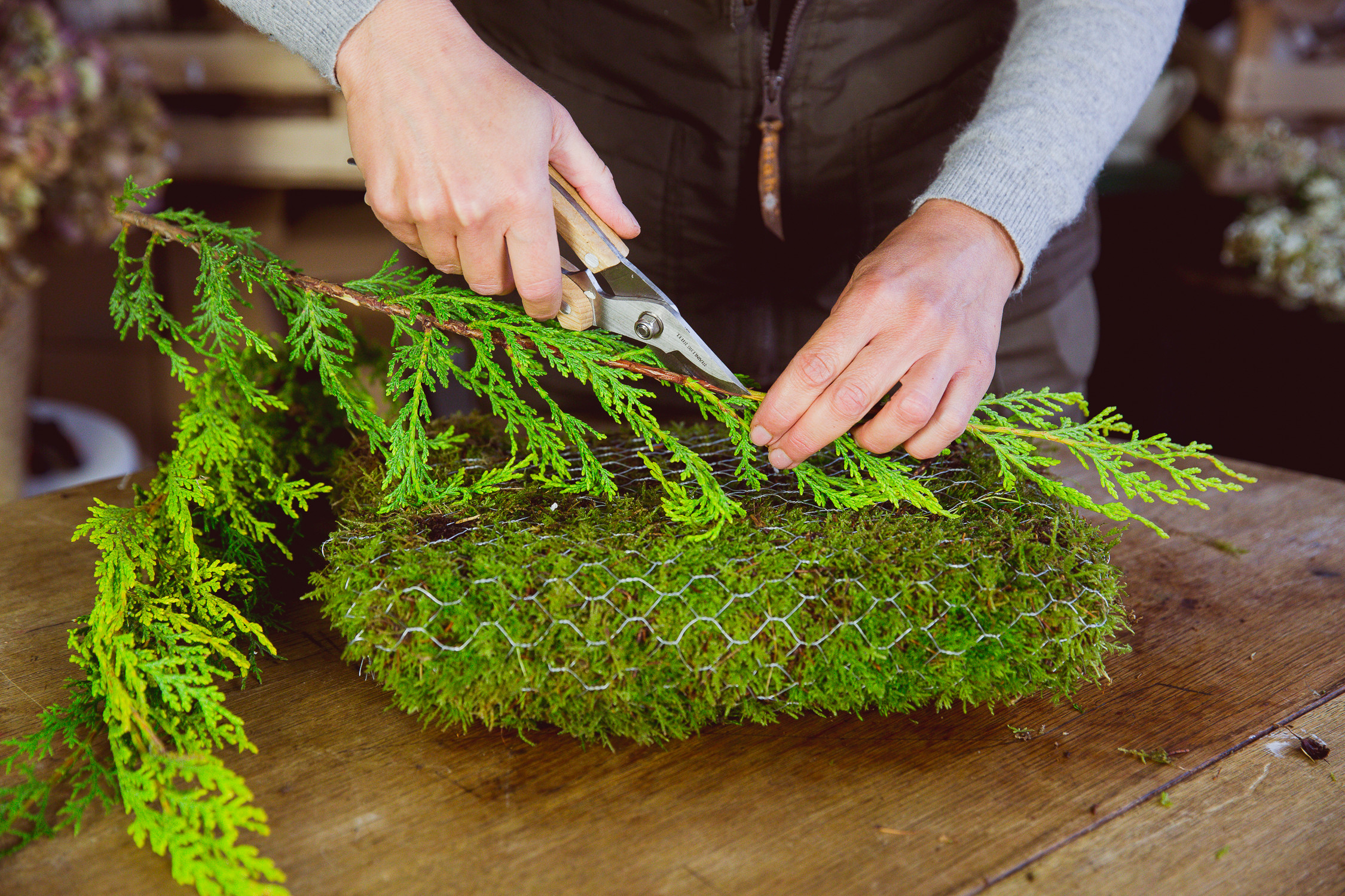 Своими руками: Композиция изо мха и цветов