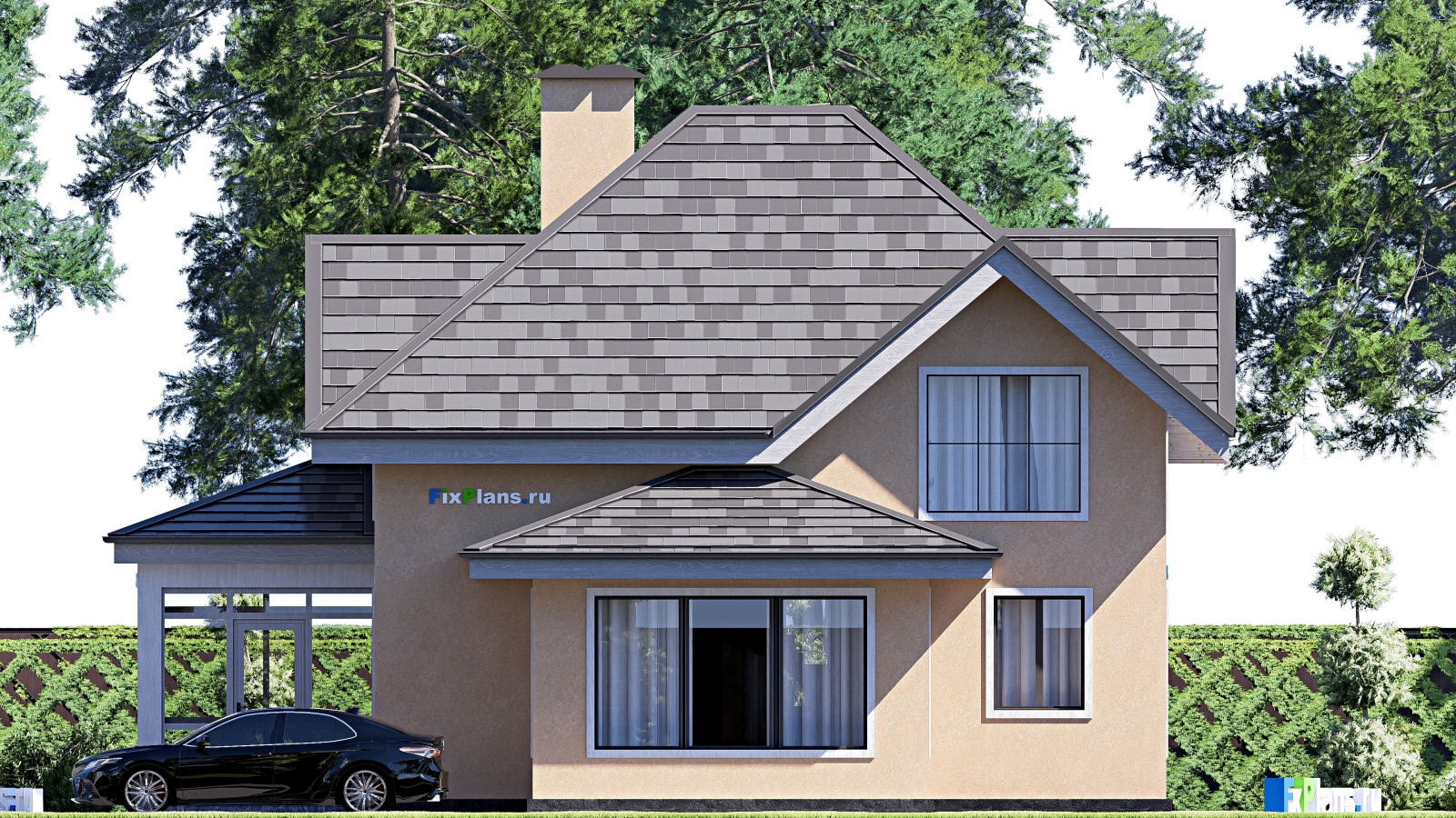 Проект дома с мансардой 13х10 м S138м2 F-17324