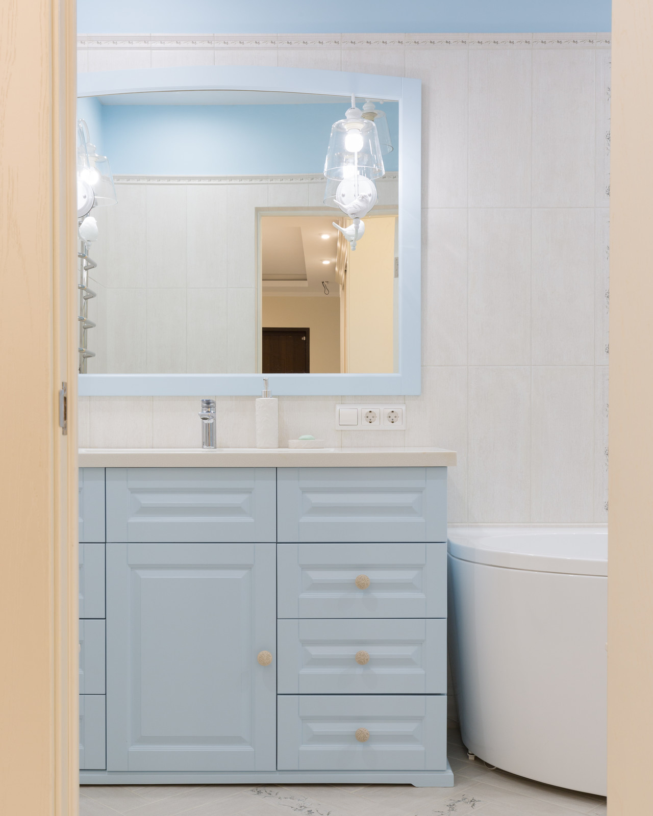 Реализованный проект ванной комнаты "Кусочек Прованса"