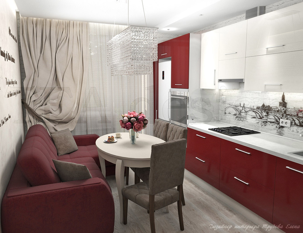 Бордовая кухня