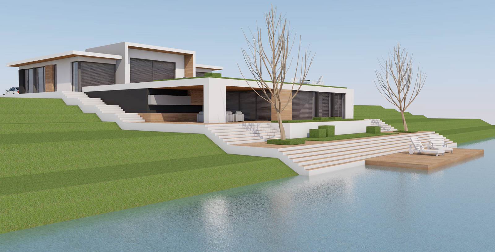 Обложка проекта: Террасная застройка современного дома с баней