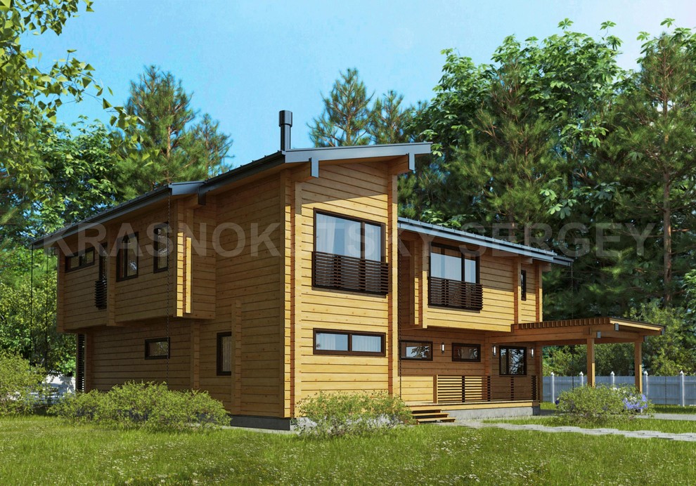 Обложка проекта: ДОМ ИЗ КЛЕЕНОГО БРУСА VILLA CEREUS