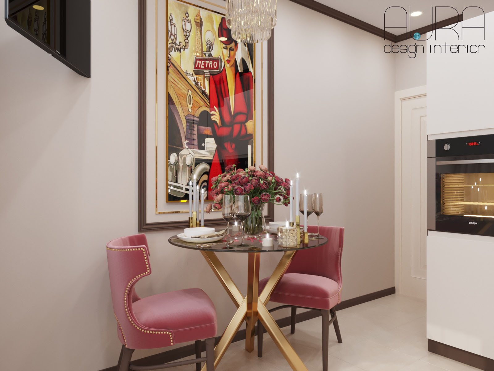 Дизайн квартиры, кухня в светлых тонах